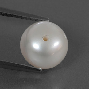 Perla naturale bianco da 4,24 ct, sfera / palla, opaco