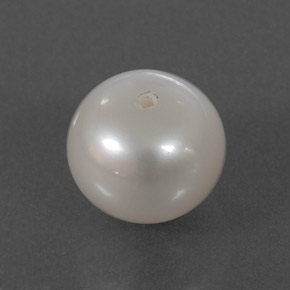 Perla naturale bianco da 4,24 ct, sfera / palla, opaco