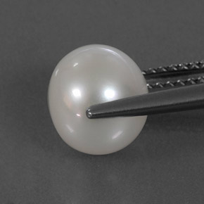 Perla naturale bianco da 4,24 ct, sfera / palla, opaco