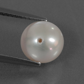 Perla Bianco Argento naturale da 3.77 ct, Sfera, Opaco