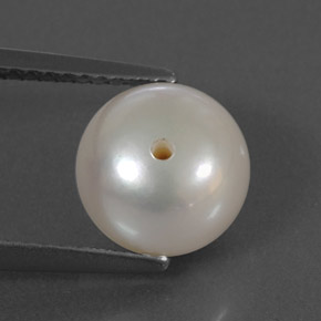 Perla naturale bianco da 3,95 ct, sfera / palla, opaco