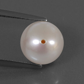 Perla naturale bianco da 3,35 ct, sfera / palla, opaco