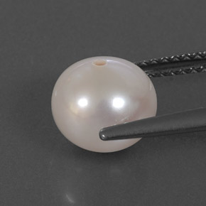 Perla naturale bianco da 3,35 ct, sfera / palla, opaco