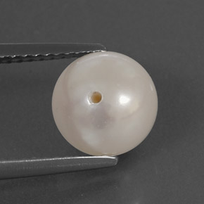 Perla naturale bianco da 3,67 ct, sfera / palla, opaco
