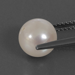 Perla naturale bianco da 3,67 ct, sfera / palla, opaco