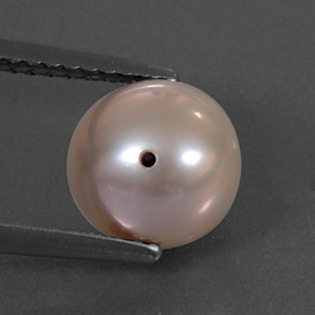 Perla naturale rosa da 3,36 ct, sfera / palla, opaco