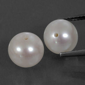 Gemme di Perla Bianco Argento naturale da  ct, Sfera, Opaco