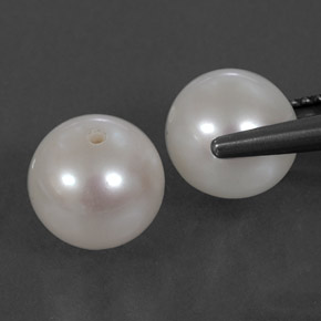 Gemme di Perla Bianco Argento naturale da  ct, Sfera, Opaco