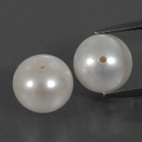 Gemme di Perla Bianco Argento naturale da  ct, Sfera, Opaco