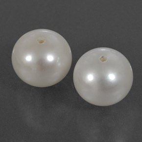 Gemme di Perla Bianco Argento naturale da  ct, Sfera, Opaco