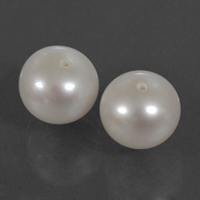 Perla naturale bianco da  ct, sfera / palla, opaco