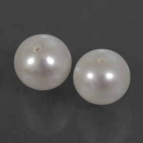 Perla naturale bianco da  ct, sfera / palla, opaco