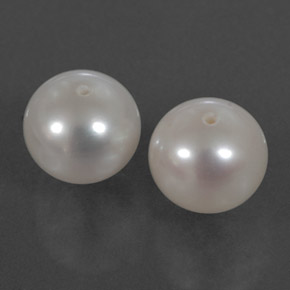 Gemme di Perla Bianco Argento naturale da  ct, Sfera, Opaco