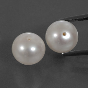Gemme di Perla Bianco Argento naturale da  ct, Sfera, Opaco