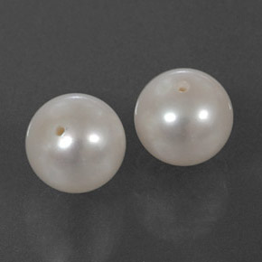 Gemme di Perla Bianco Argento naturale da  ct, Sfera, Opaco
