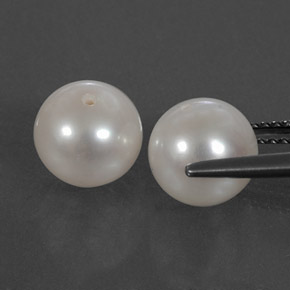 Gemme di Perla Bianco Argento naturale da  ct, Sfera, Opaco