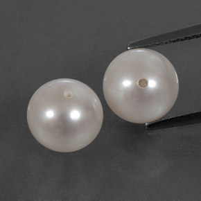 Gemme di Perla Bianco Argento naturale da  ct, Sfera, Opaco