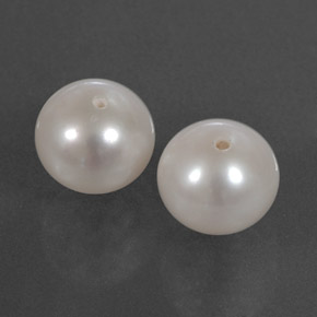 Gemme di Perla Bianco Argento naturale da  ct, Sfera, Opaco