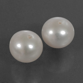 Perla naturale bianco da  ct, sfera / palla, opaco