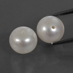 Gemme di Perla Bianco Argento naturale da  ct, Sfera, Opaco