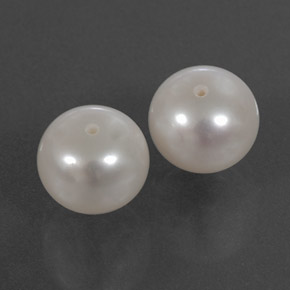 Gemme di Perla Bianco Argento naturale da  ct, Sfera, Opaco