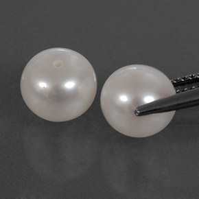Gemme di Perla Bianco Argento naturale da  ct, Sfera, Opaco