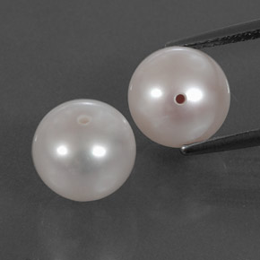Gemme di Perla Bianco Argento naturale da  ct, Sfera, Opaco