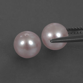 Perla naturale rosa da 5,55 ct, sfera / palla, opaco