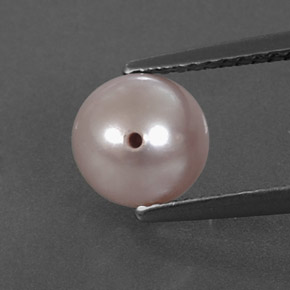 Perla naturale rosa da 2,43 ct, sfera / palla, opaco