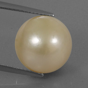 Perla naturale oro da 14,49 ct, sfera / palla, opaco