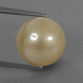 Perla naturale giallo da 11,50 ct, sfera / palla, opaco