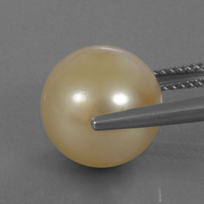 Perla naturale giallo da 11,50 ct, sfera / palla, opaco