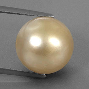 Perla naturale giallo da 14,91 ct, sfera / palla, opaco