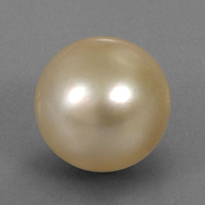 Perla naturale giallo da 14,91 ct, sfera / palla, opaco