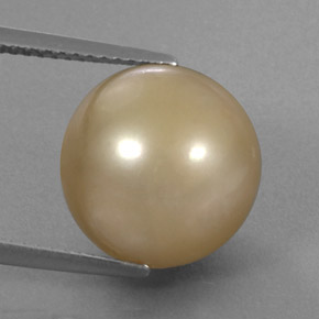 Perla naturale giallo da 14,27 ct, sfera / palla, opaco