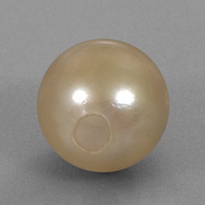 Perla naturale giallo da 14,27 ct, sfera / palla, opaco