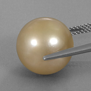 Perla naturale giallo da 14,27 ct, sfera / palla, opaco