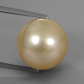 Perla naturale giallo da 12,49 ct, sfera / palla, opaco