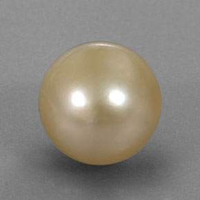 Perla naturale giallo da 12,49 ct, sfera / palla, opaco
