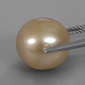 Perla naturale giallo da 13,23 ct, sfera / palla, opaco
