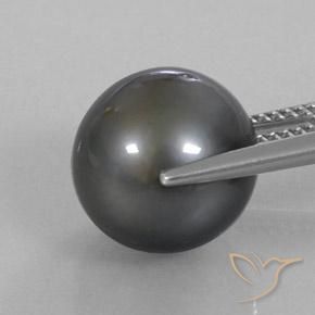 Perla Grigio scuro naturale da 11.36 ct, Taglio a fantasia, Opaco