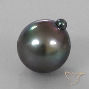 Perla Grigio scuro naturale da 11.55 ct, Taglio a fantasia, Opaco