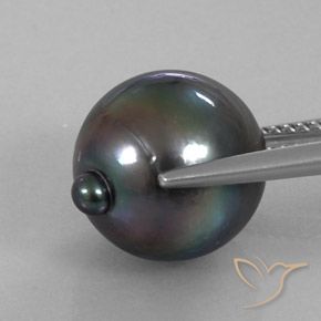 Perla Grigio scuro naturale da 11.55 ct, Taglio a fantasia, Opaco