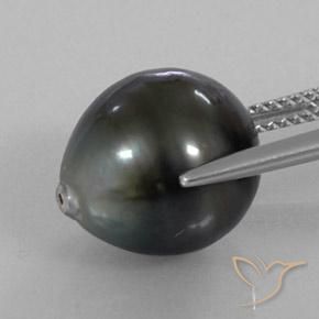 Perla Argento scuro naturale da 11.77 ct, Taglio a fantasia, Opaco