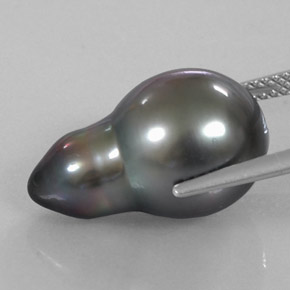 Perla Argento naturale da 15.12 ct, Forma a pera, Opaco