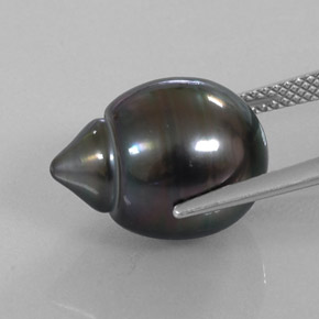 Perla naturale grigio da 13,07 ct, forma fantasia, opaco
