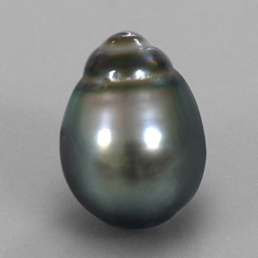 Perla naturale grigio da 10,38 ct, forma fantasia, opaco