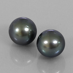 Perla naturale grigio da 17,28 ct, sfera / palla, opaco