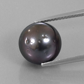 Perla naturale grigio da 9,20 ct, sfera / palla, opaco