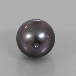 Perla naturale grigio da 9,20 ct, sfera / palla, opaco